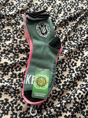 City Studios Green Socks with Pink Trim and Black Accents